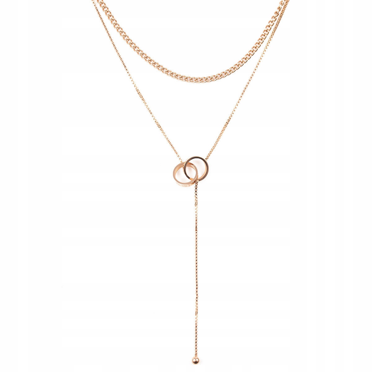 

Naszyjnik Damski rose gold Stal Szlachetna długi