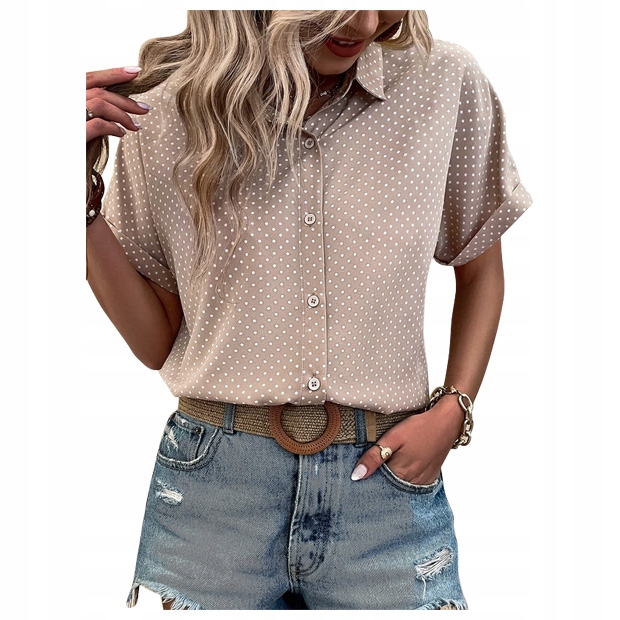 MODNA KOSZULA DAMSKA NADRUK BLUZKA KOLORY XS