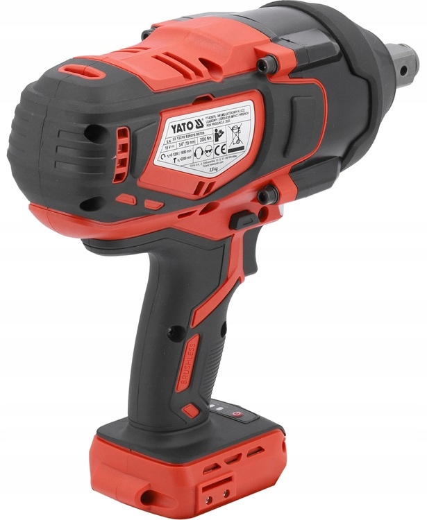 YATO KLUCZ UDAROWY BEZSZCZOTKOWY AKU 18V 3/4'' 1/2'' 2000NM BEZ AKUMULATORA Rozmiar trzpienia 3/4''