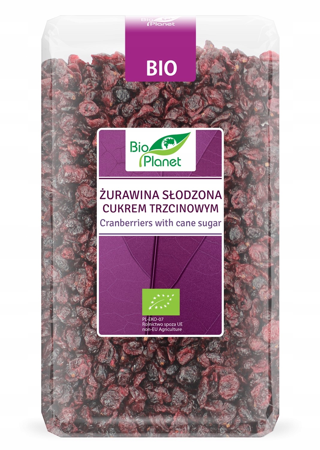 Bio planet brusinky slazené třtinovým cukrem bio 1 kg