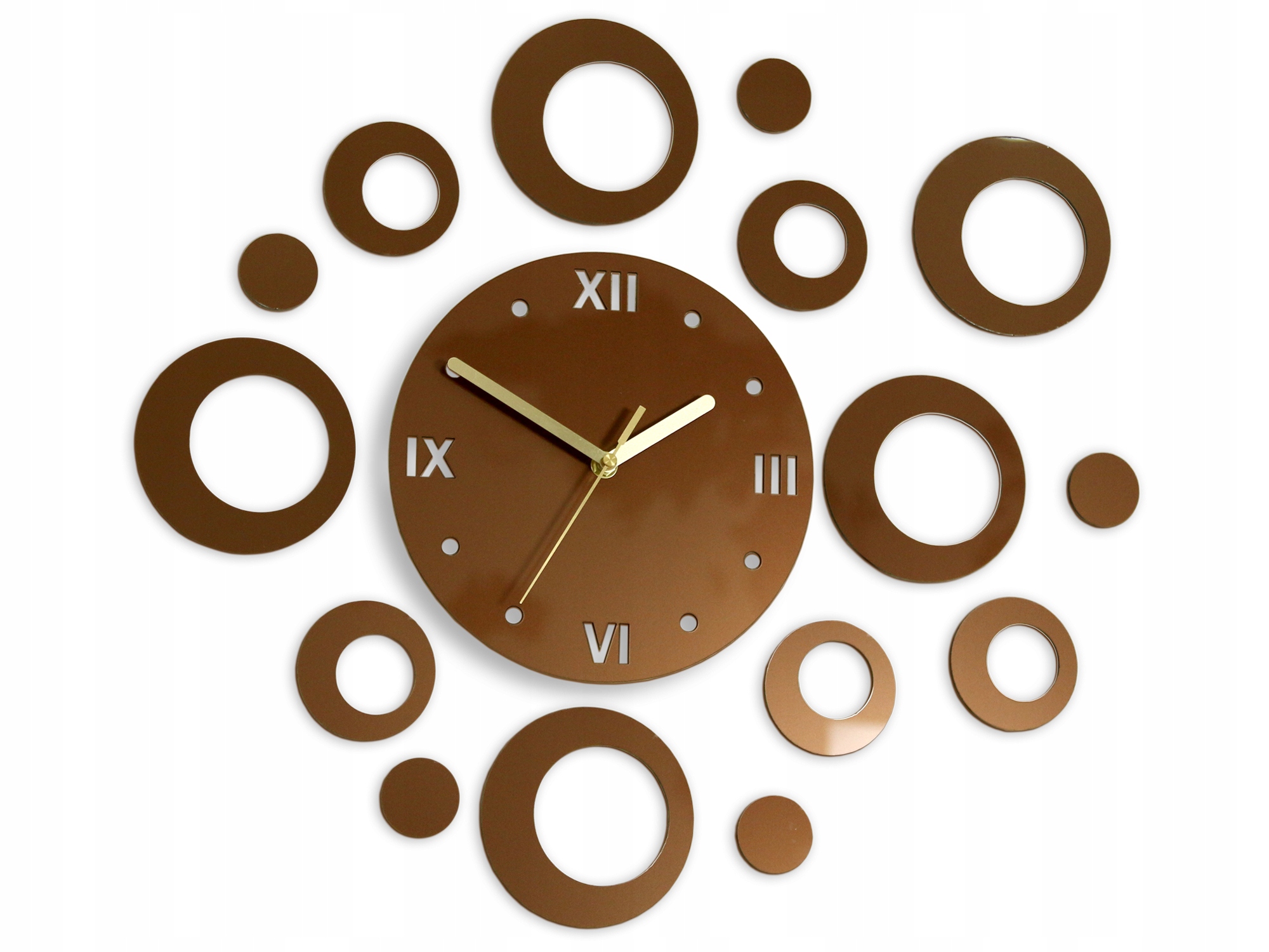 Moderní nástěnné hodiny s nalepovacími ozdobnými prvky Tichý mechanismus Loft