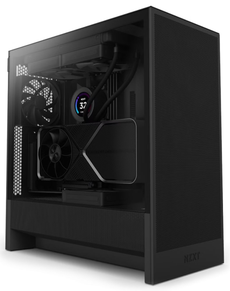 Nzxt skříň H5 Flow edition 2x120 mm fan Usb 3.0 Usb-c 3.1 průhledná