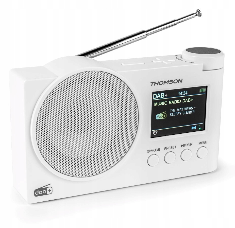 Přenosné Fm rádio Dab+ s funkcí Bluetooth Usb Thomson RT400DABBTWH