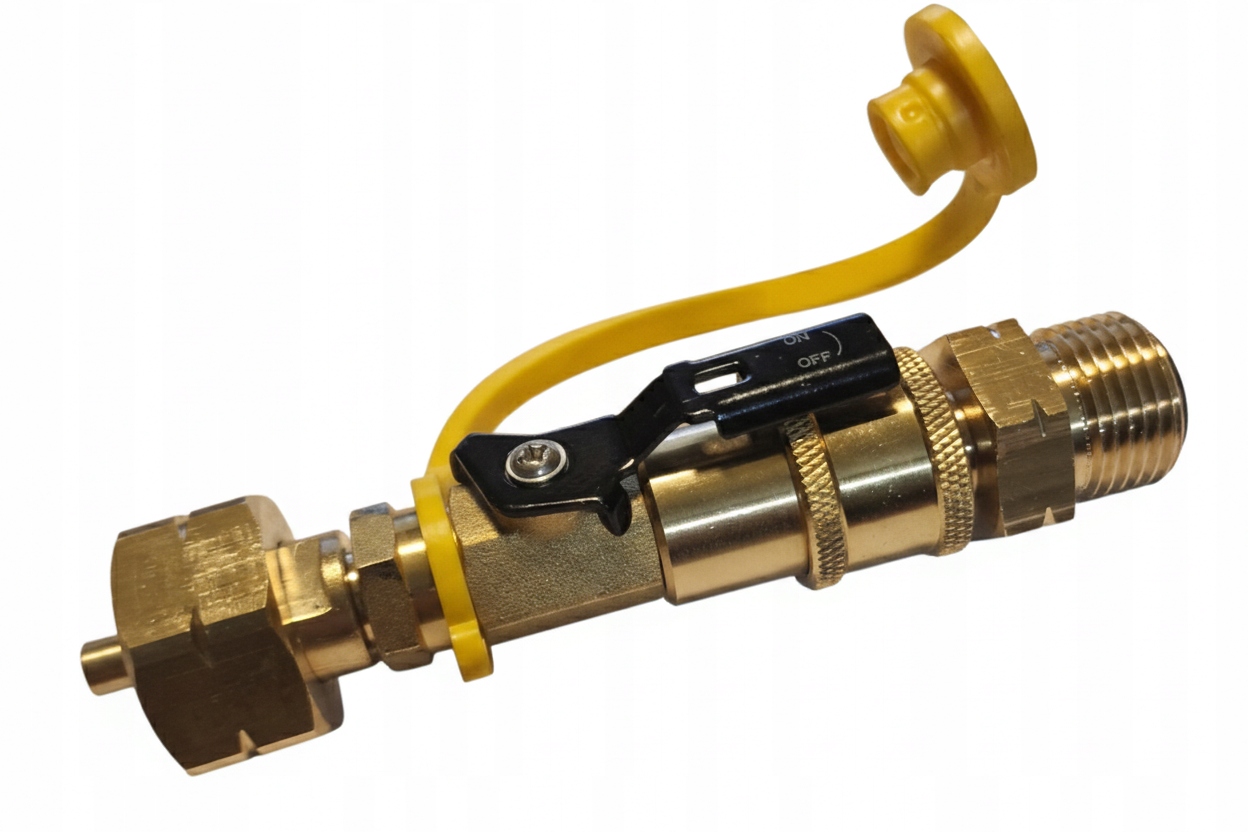 Kulový kohout rychlospojka pro plynovou láhev Gasbank 21,8L s rychlospojkou