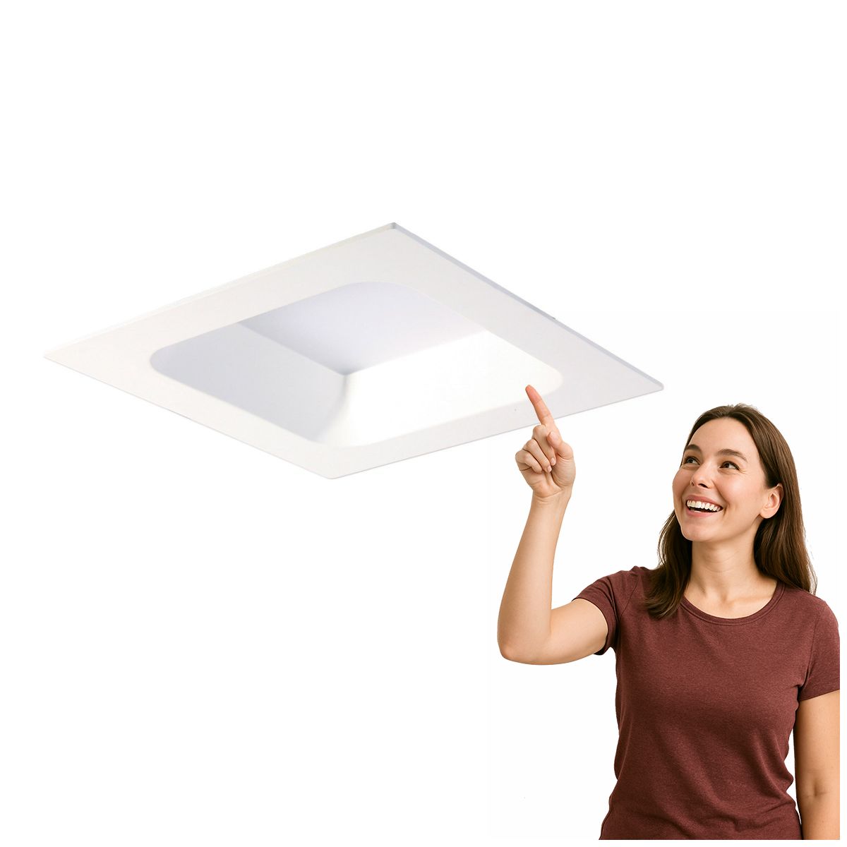 Led zapuštěná lampa Rossi čtvercová bílá IP44 Italux