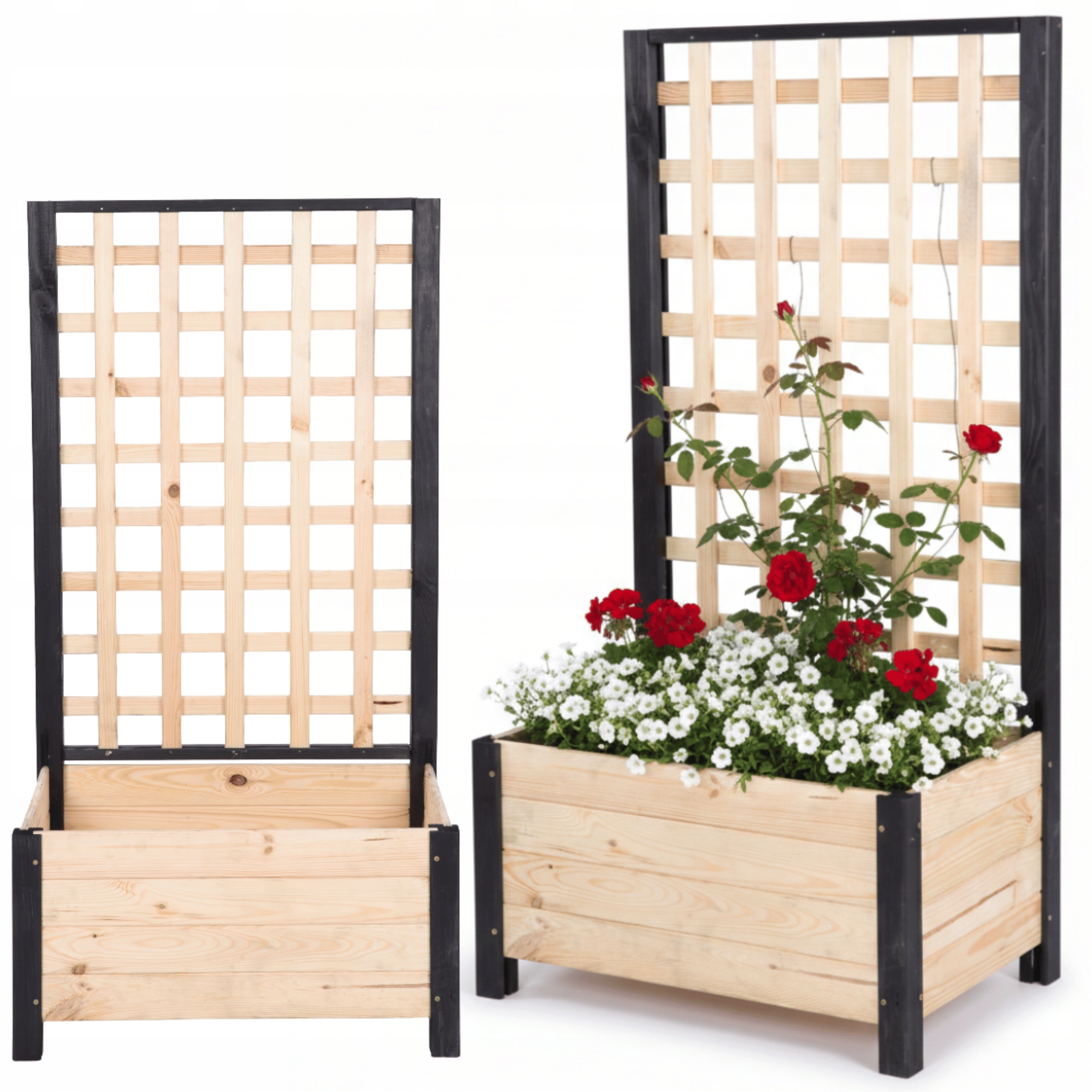 Drevená záhradná pergola, kvetináč, krabička na kvety 116x60x40 na nohách