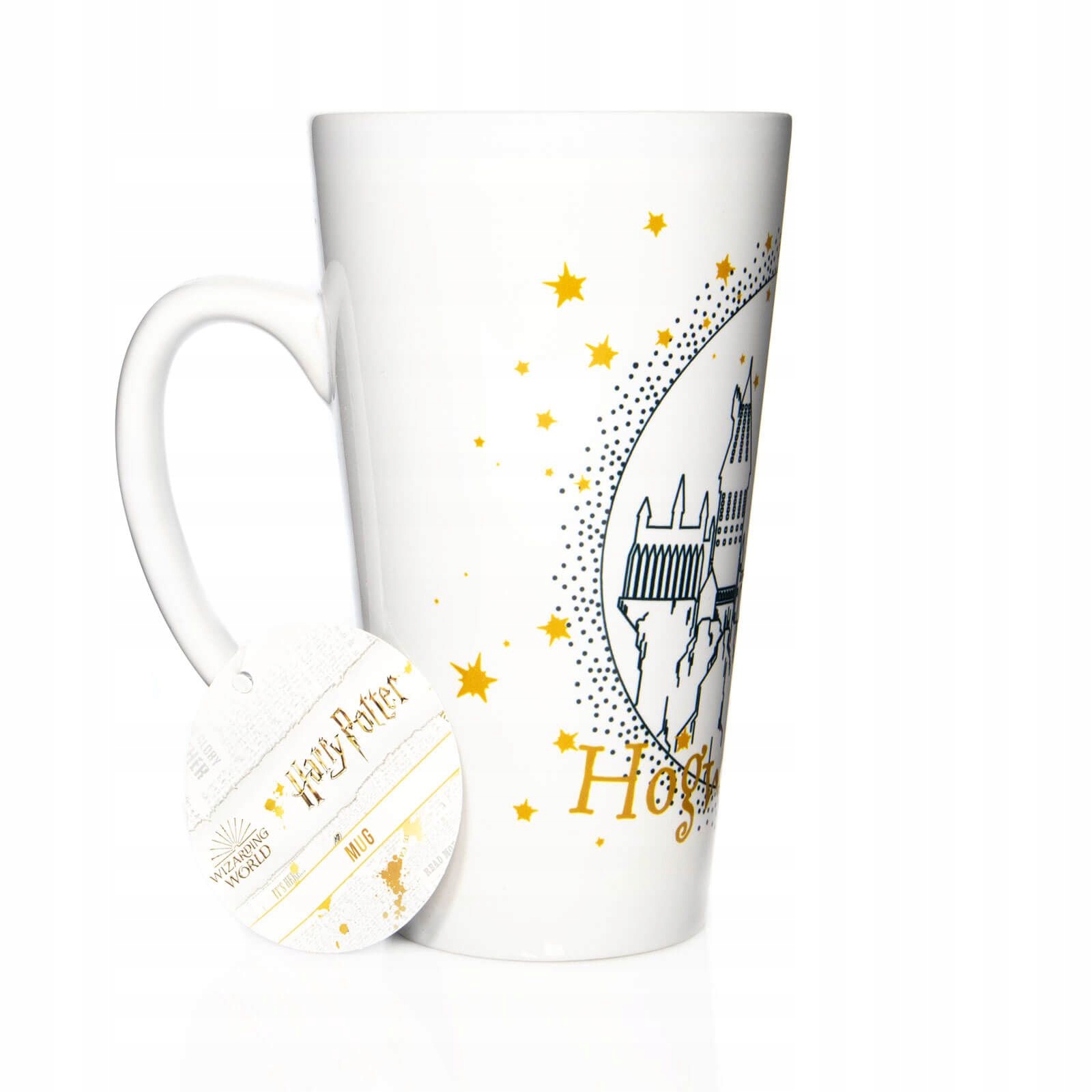 Wysoki kubek latte Harry Potter Hogwart 450 ml Kolor biały