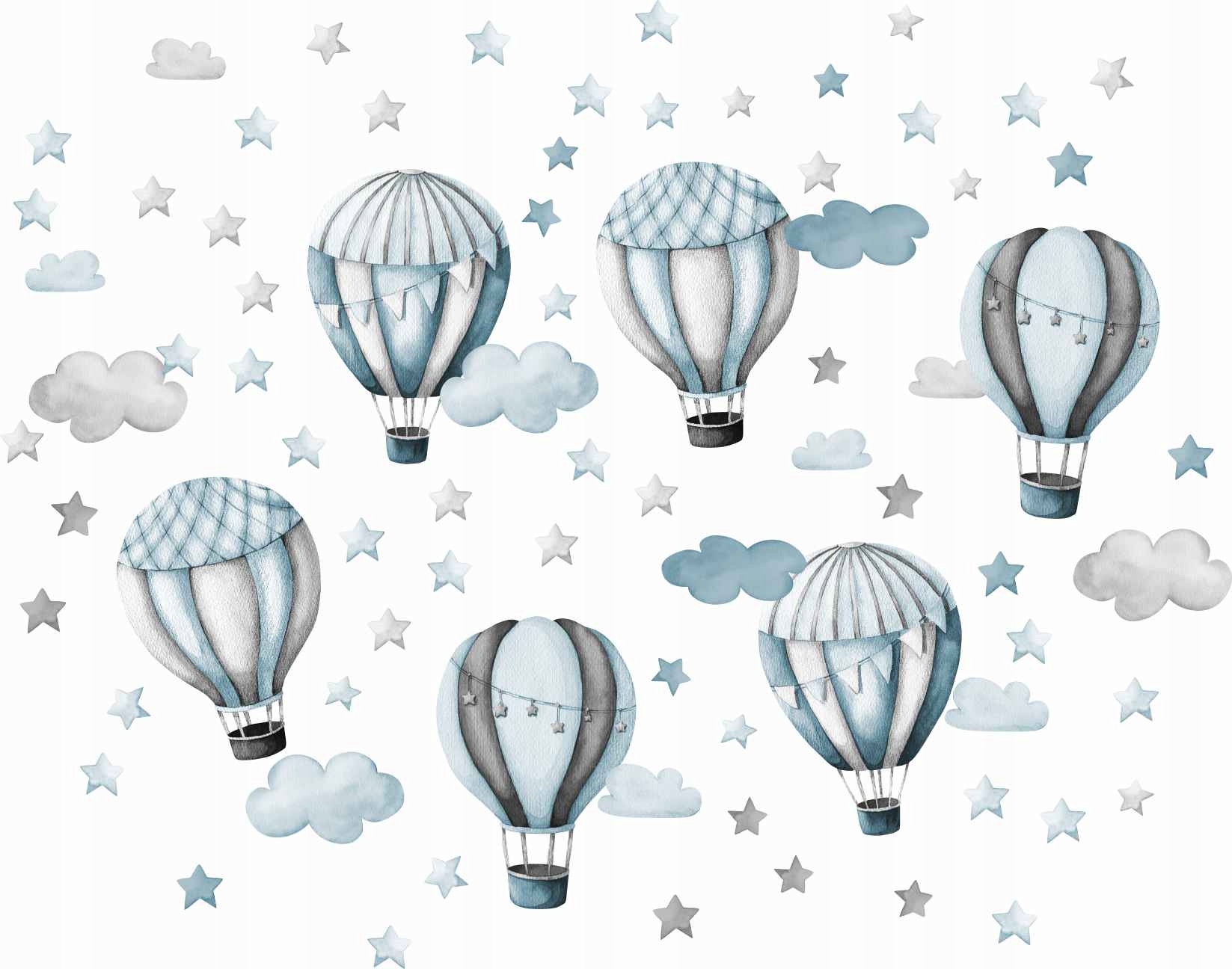 

Naklejki Na Ścianę Niebieskie Balony Gwiazdki Małe