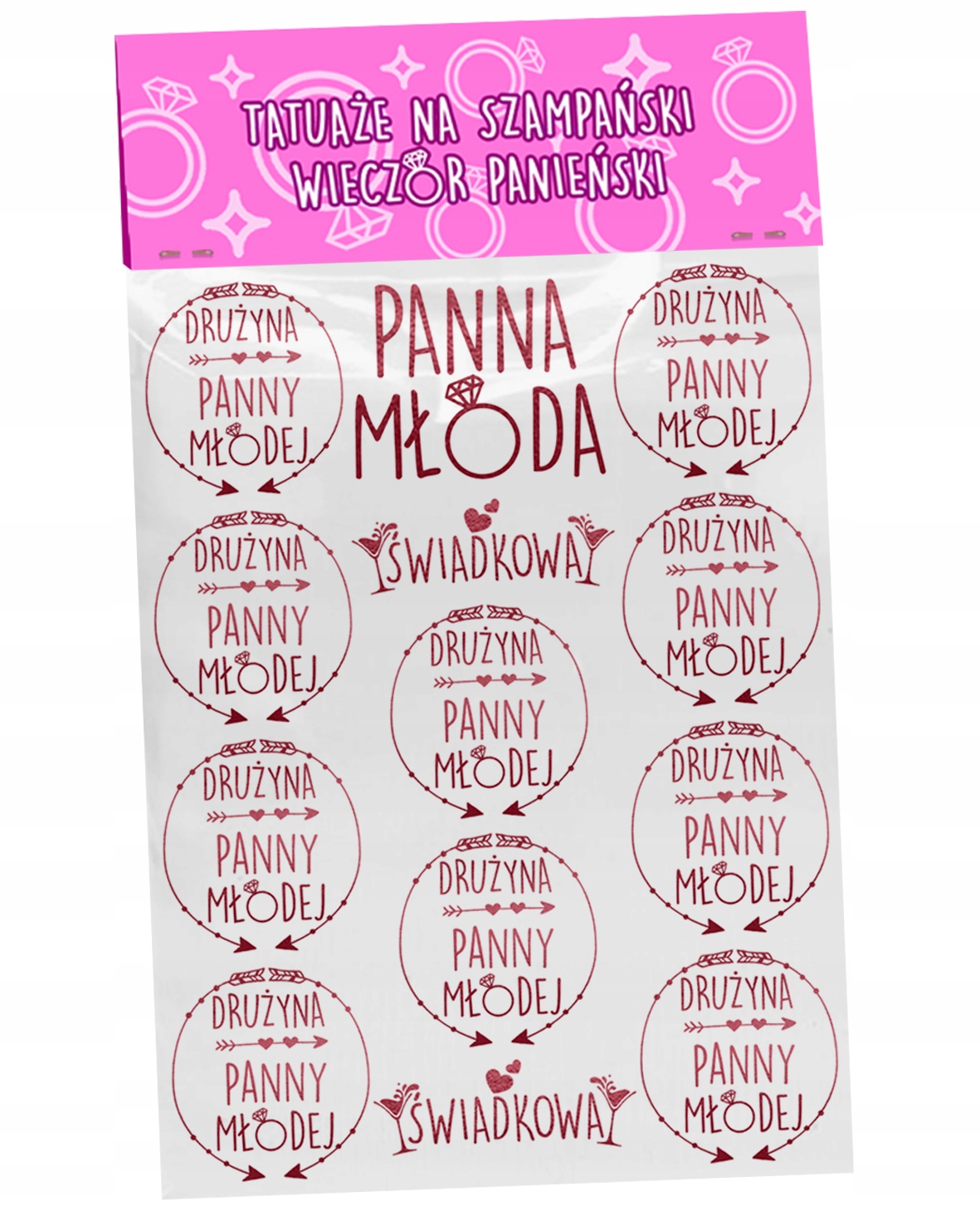 ZESTAW TATUAŻY ROSE GOLD NA WIECZÓR PANIEŃSKI BOHO