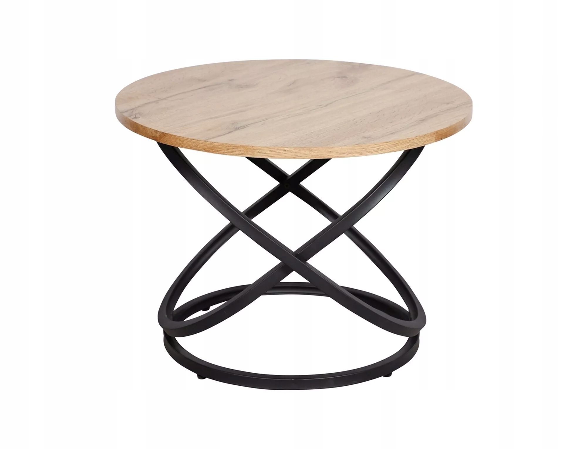 Barový konferenčný stolík Eos D dub artisan/čierny fi 60 cm Sig