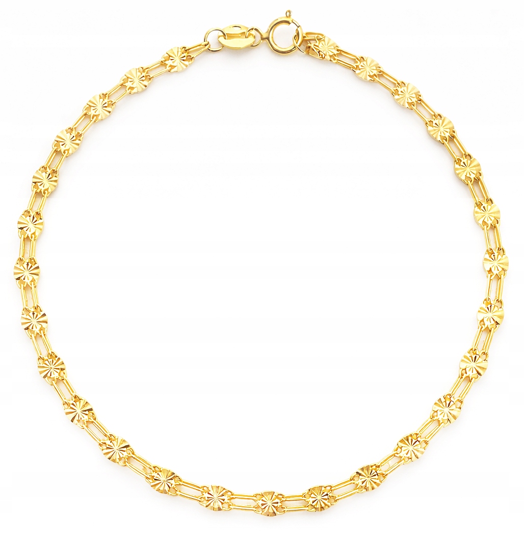 Klasyczna Damska Złota Bransoletka Z Diamentowaniem Sunshine 14KT 585