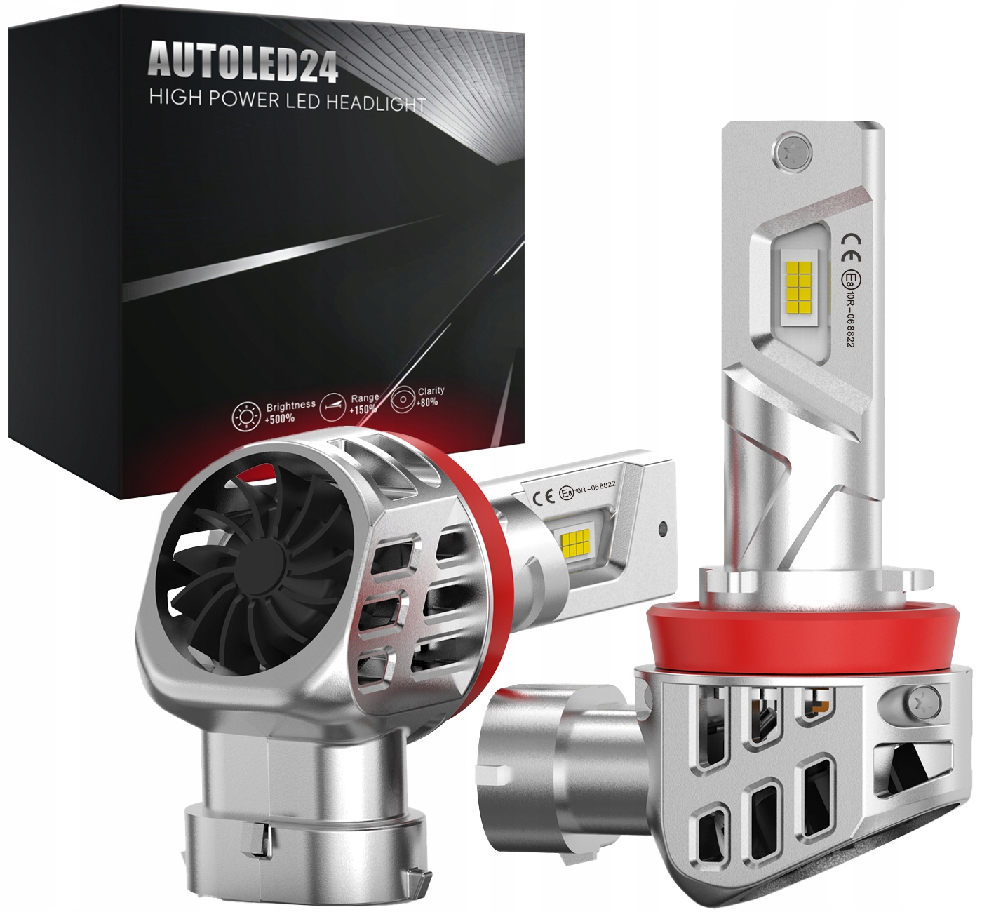 Led žárovky H11 Motorhook Homologace E8 Ultra Maxx Výkon 100W Retrify Canbus