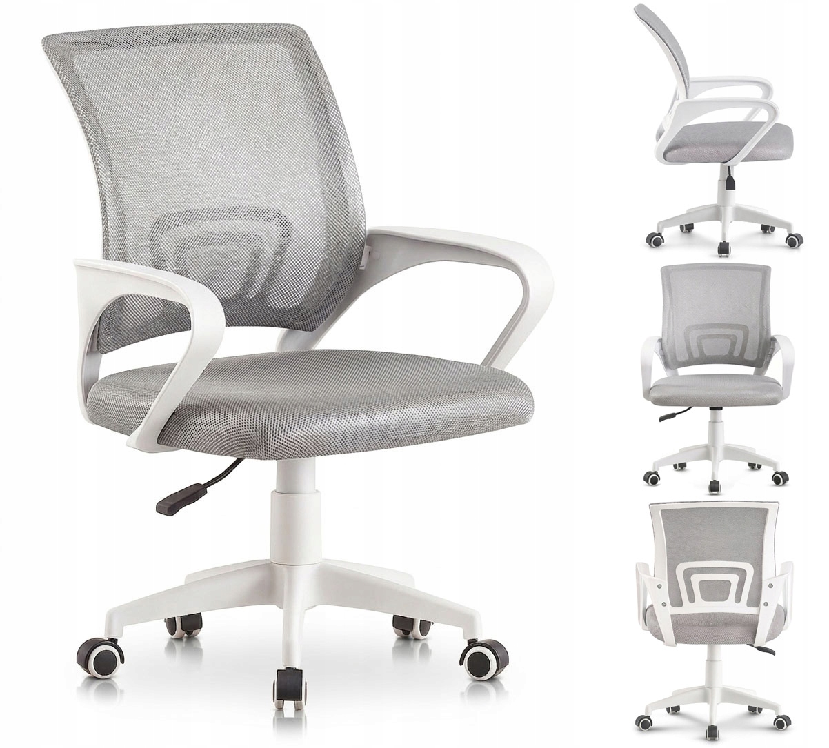 Szary Fotel biurowy Obrotowy ergonomiczny, młodzieżowe krzesło NFX011