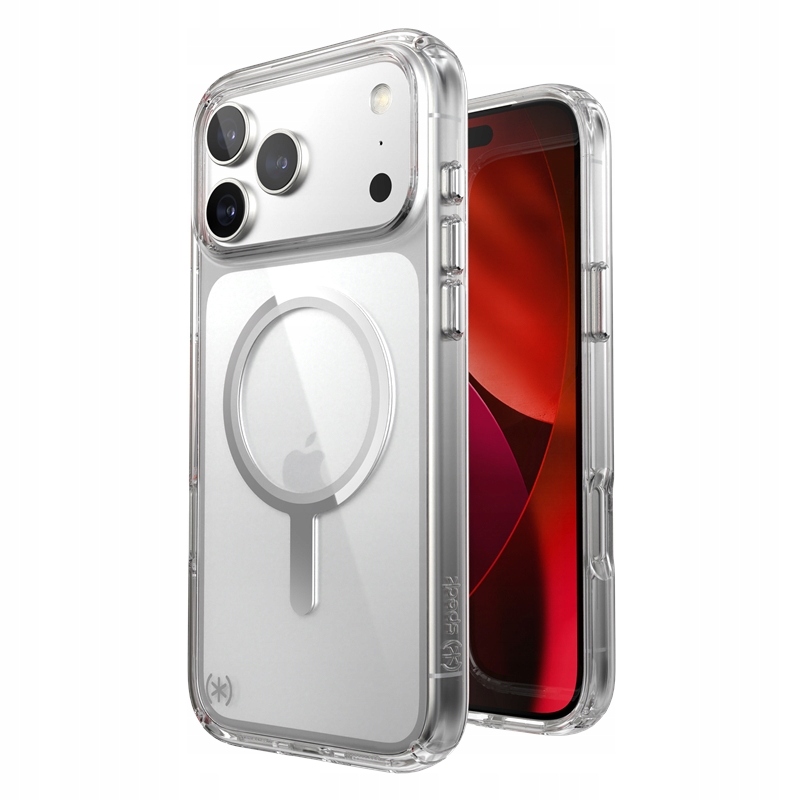 Pouzdro Speck Presidio Perfect Clear MagSafe pro iPhone 17 Pro Max (průhledné stříbrné)