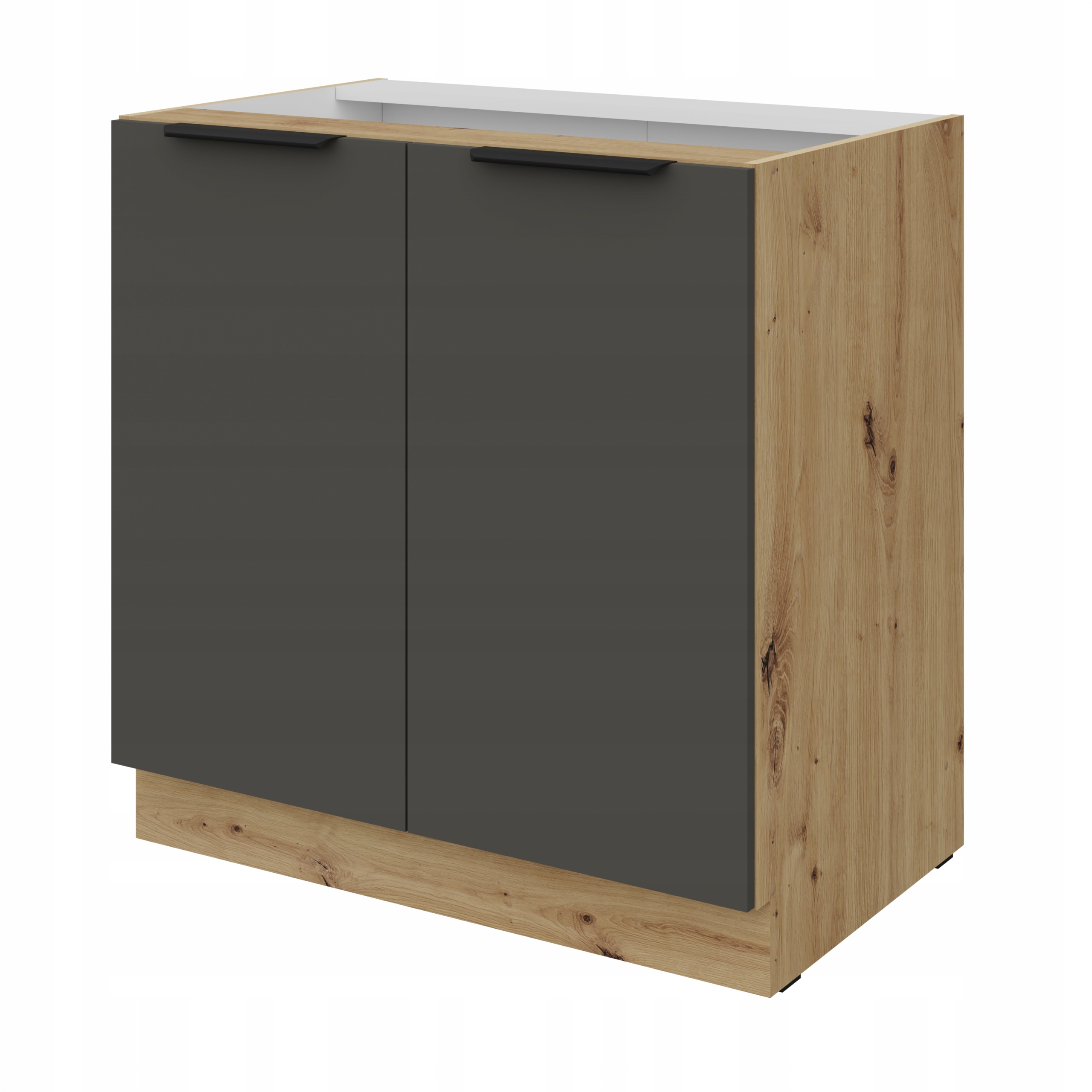 Kuchyňská skříňka 80 dub Artisan stojící kuchyňská skříňka Grafit s policí 80 cm