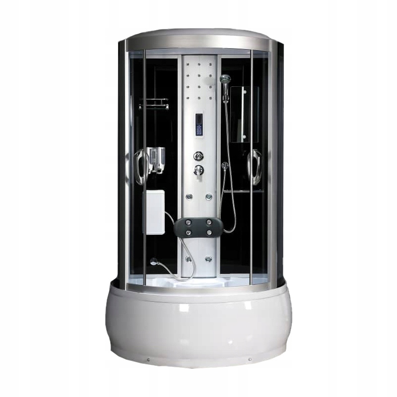 KABINA PRYSZNICOWA Z BRODZIKIEM HYDROMASAŻEM RADIO LED 125x90CM POWYSTAWOWA