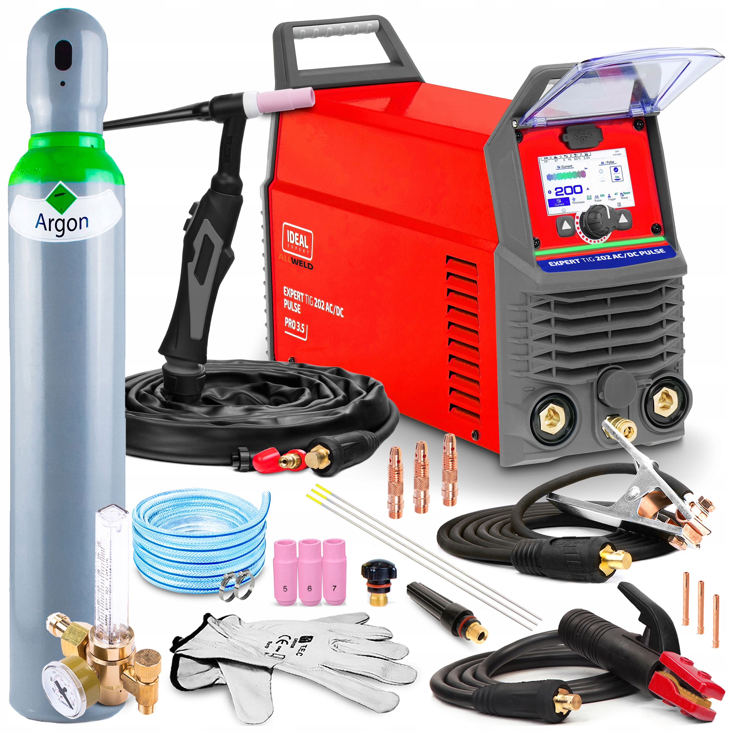 Invertorová Svářečka Ideal Expert Tig 202 Ac DC Pulse PRO3.5 LCD