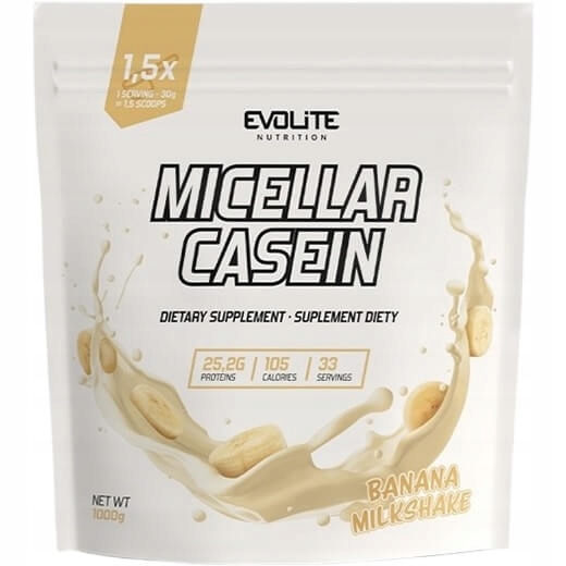 Evolite Micellar Casein 1000 g – protein micelární kasein – banán