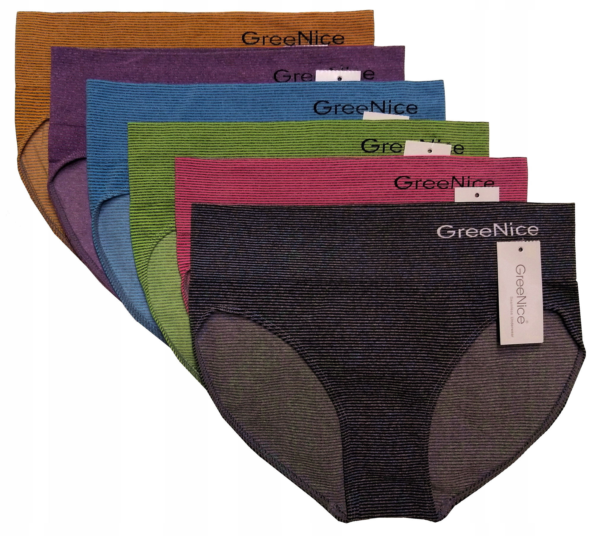 

6x Majtki Bezszwowe Greenice figi damskie XL/XXL