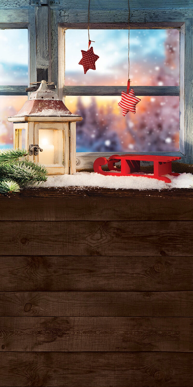 Grube tło ZIMOWE, tło świąteczne 180x400 sw132 Kolor brązowy