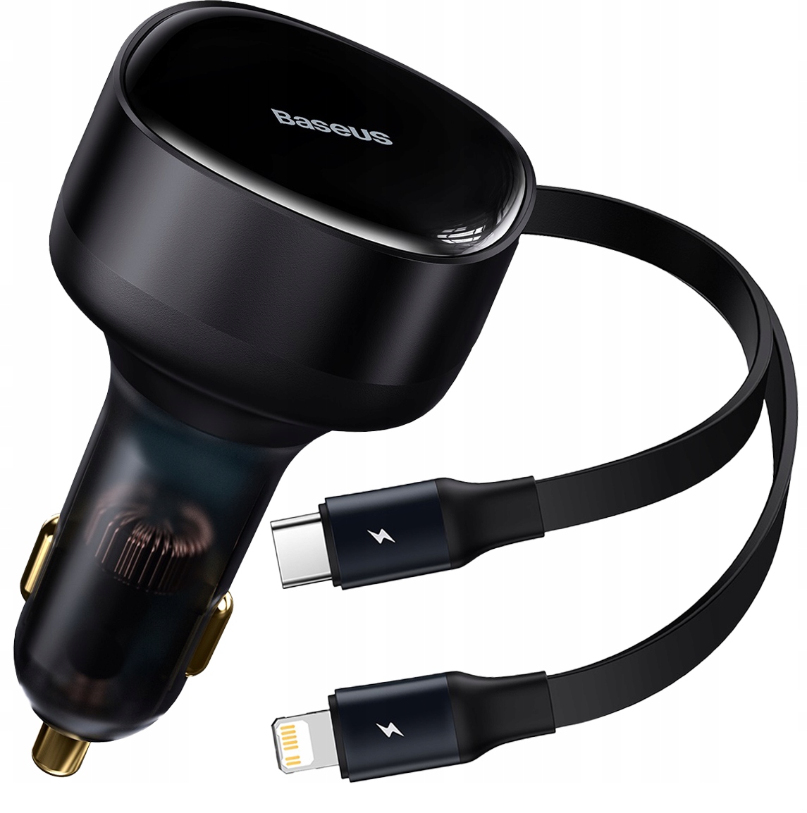 BASEUS SZYBKA ŁADOWARKA SAMOCHODOWA Z KABLEM USB-C I LIGHTNING DO APPLE 30W