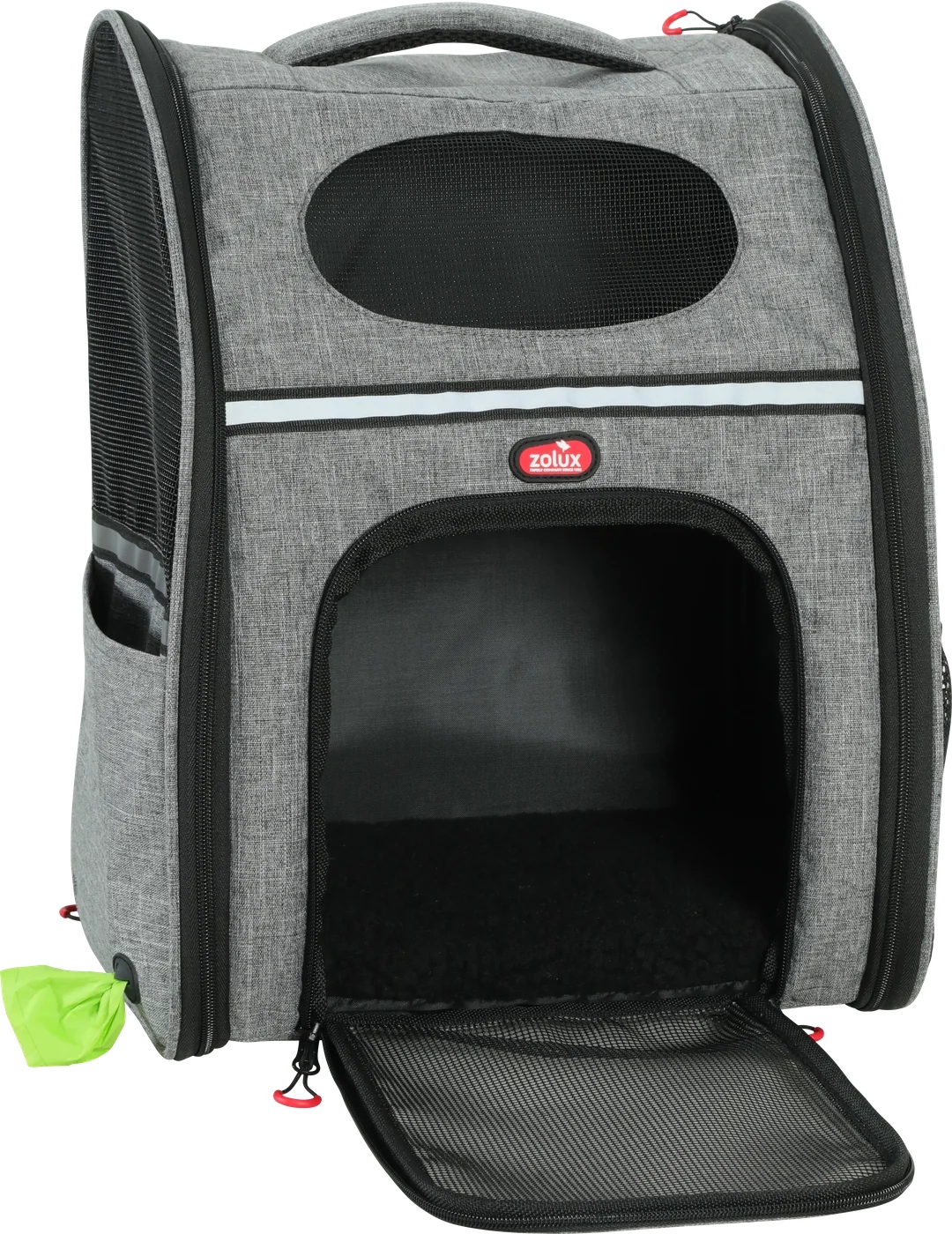 Plecak transporter dla psa tkanina Zolux szary S/m 25 cm x 42 cm x 32 cm