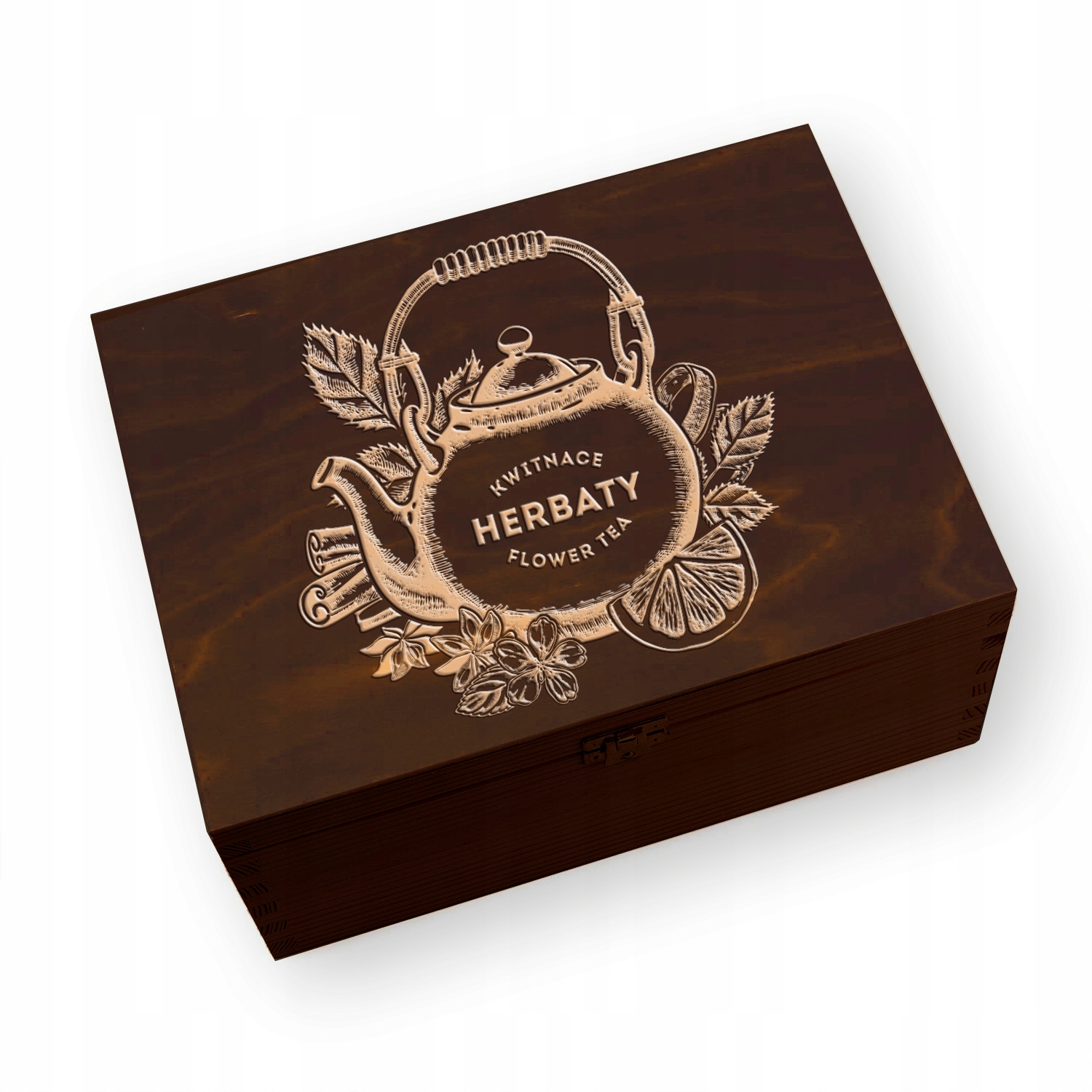 Zestaw herbat kwitnących 18 szt herbaciarka z grawerem Personalizacja