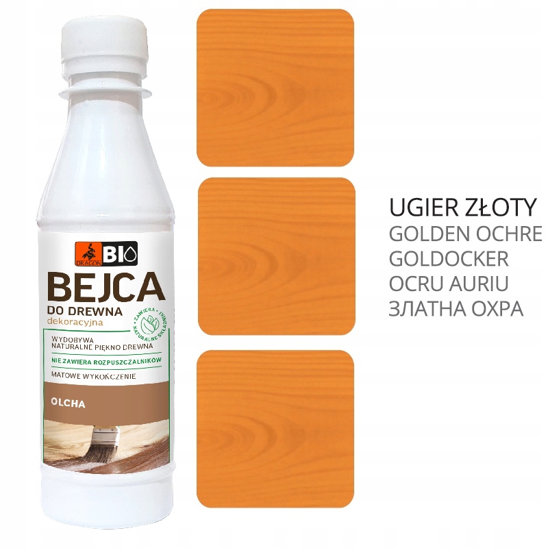 

Bejca Do Drewna Bio Wodna Dragon 200ml Ugier Złoty
