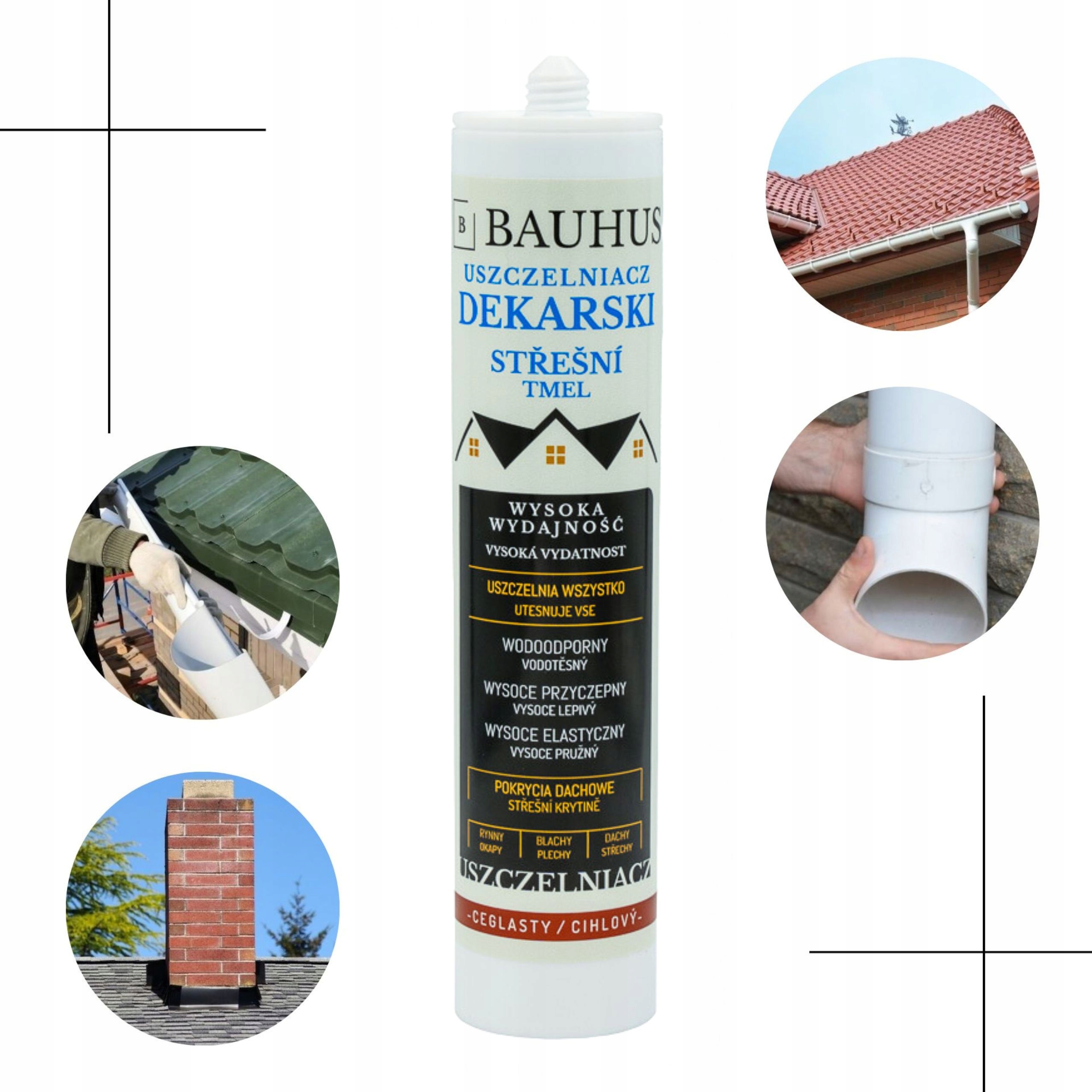 Uszczelniacz dekarski Silikon CEGLASTY do DACHÓW RYNIEN brązowy czerwony Kod producenta Uszczelniacz dach i rynny