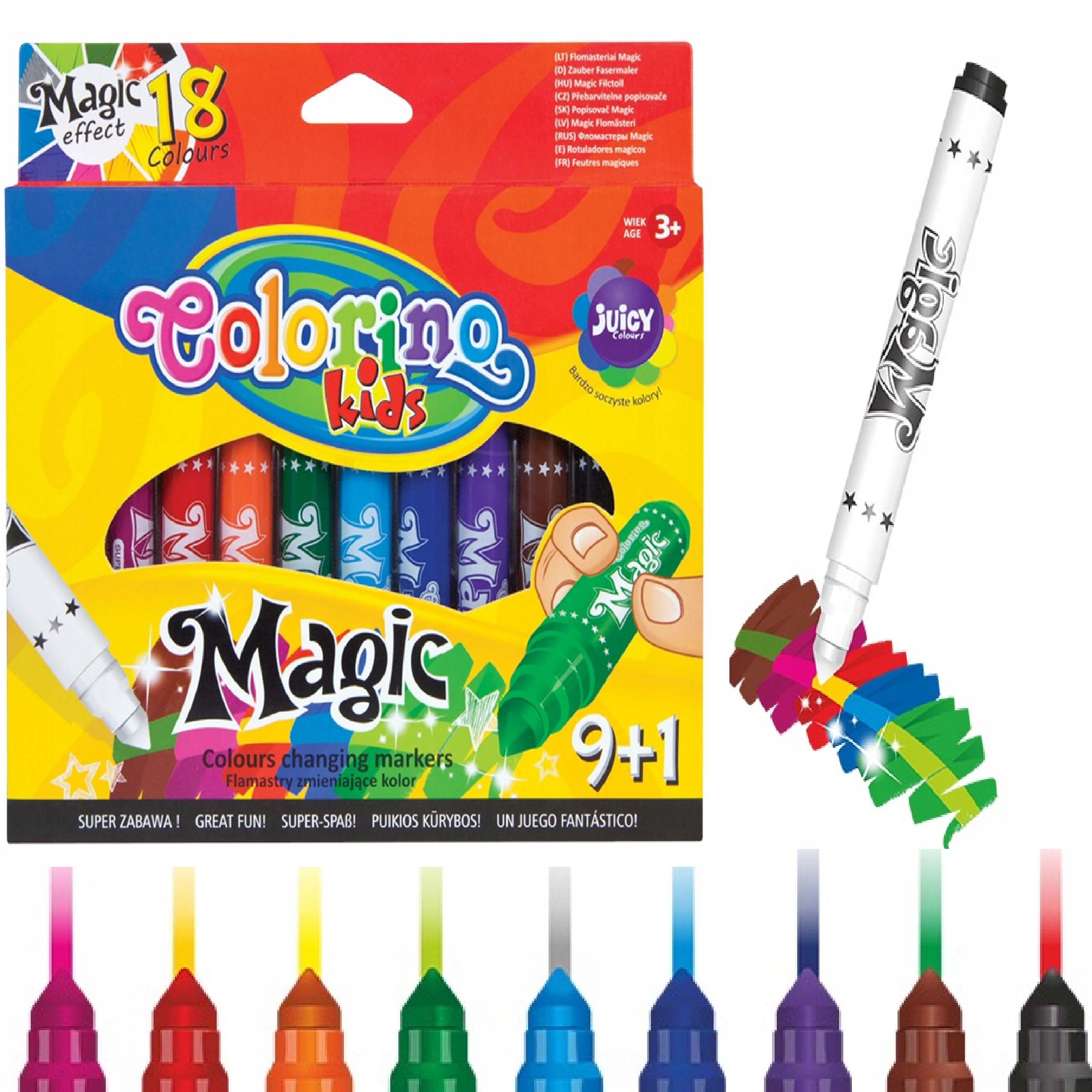 FLAMASTRY PISAKI MAGIC ZMIENIAJĄCE KOLOR COLORINO