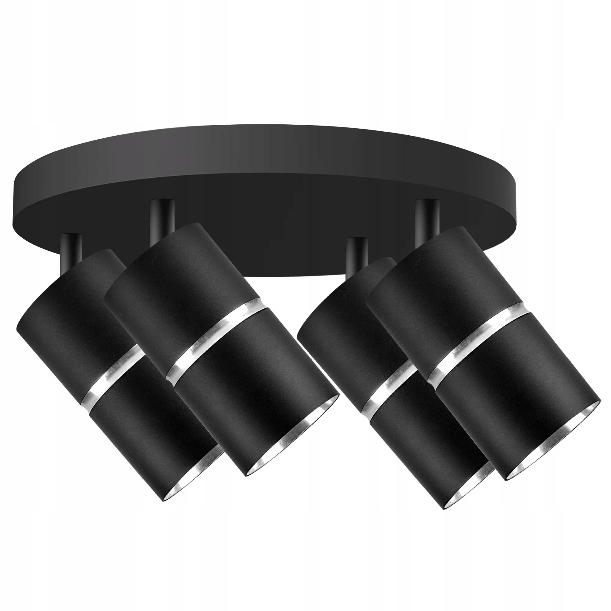 Stropní svítidlo kulatá s nastavitelnými reflektory černá do ložnice Polux