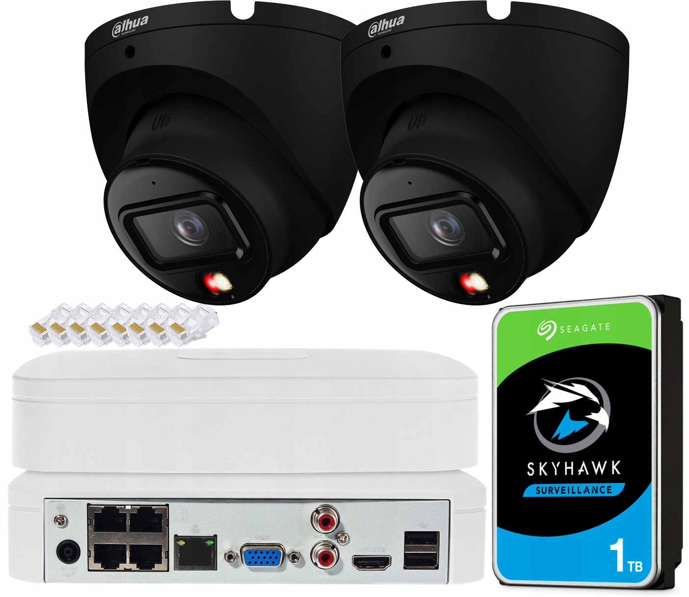 Sada na monitorovanie PoE Dahua 2 kamery IPC-HDW1639T 6Mpx Dual Light