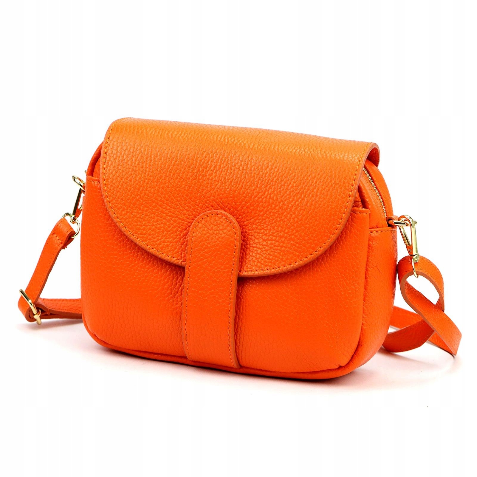 Dámská kabelka přes rameno kožená malá oranžová Luka