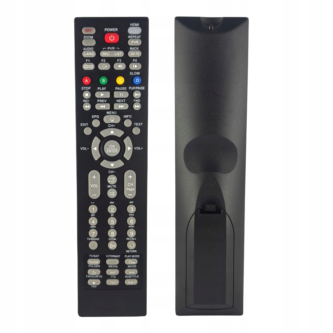 Pilot uniwersalny do dekoderów DVB-T i satelitarnych Kolor czarny