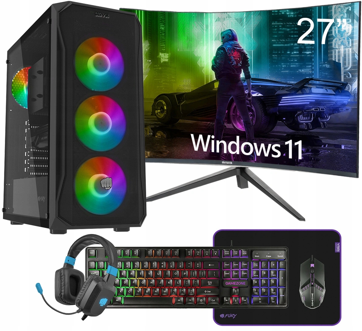 Herní Set Ryzen 7 5700X RTX-3050 32GB Ssd 1TB Monitor 27
