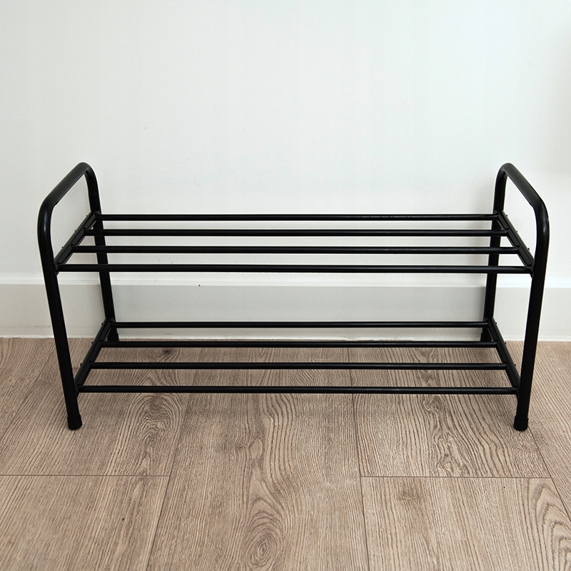 SZAFKA NA BUTY PÓŁKA REGAŁ STOJAK OBUWIE CZARNA SOLIDNA ORGANIZER STOJAK Liczba poziomów 2