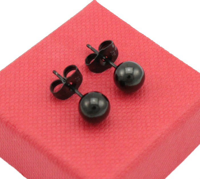 

Kolczyki Czarne Kulki 7 MM Stal Chirurgiczna