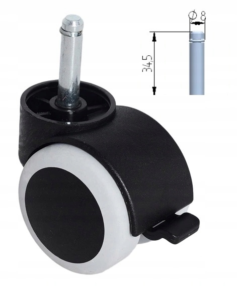 

Kółko do krzesła fotela z hamulcem i oponką fi 8mm