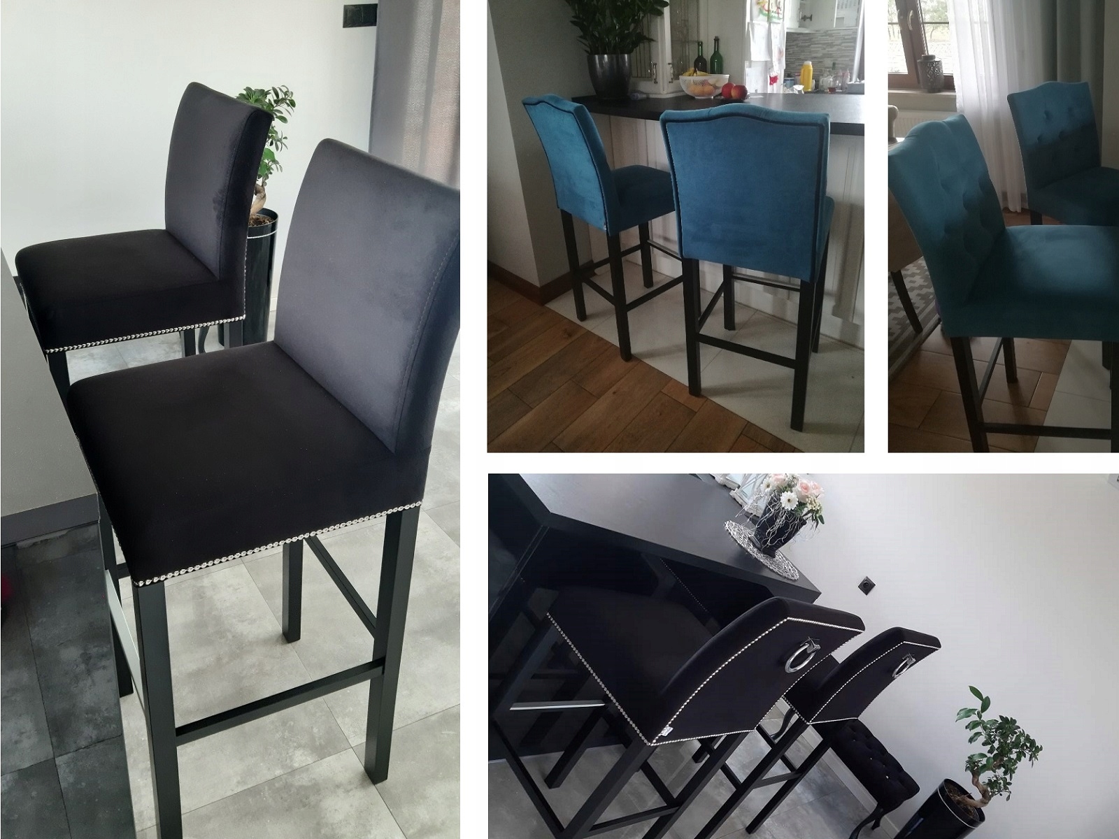 HOKER KRZESŁO BAROWE Z KOŁATKĄ PIKOWANE PIKOWANY Głębokość mebla 49 cm