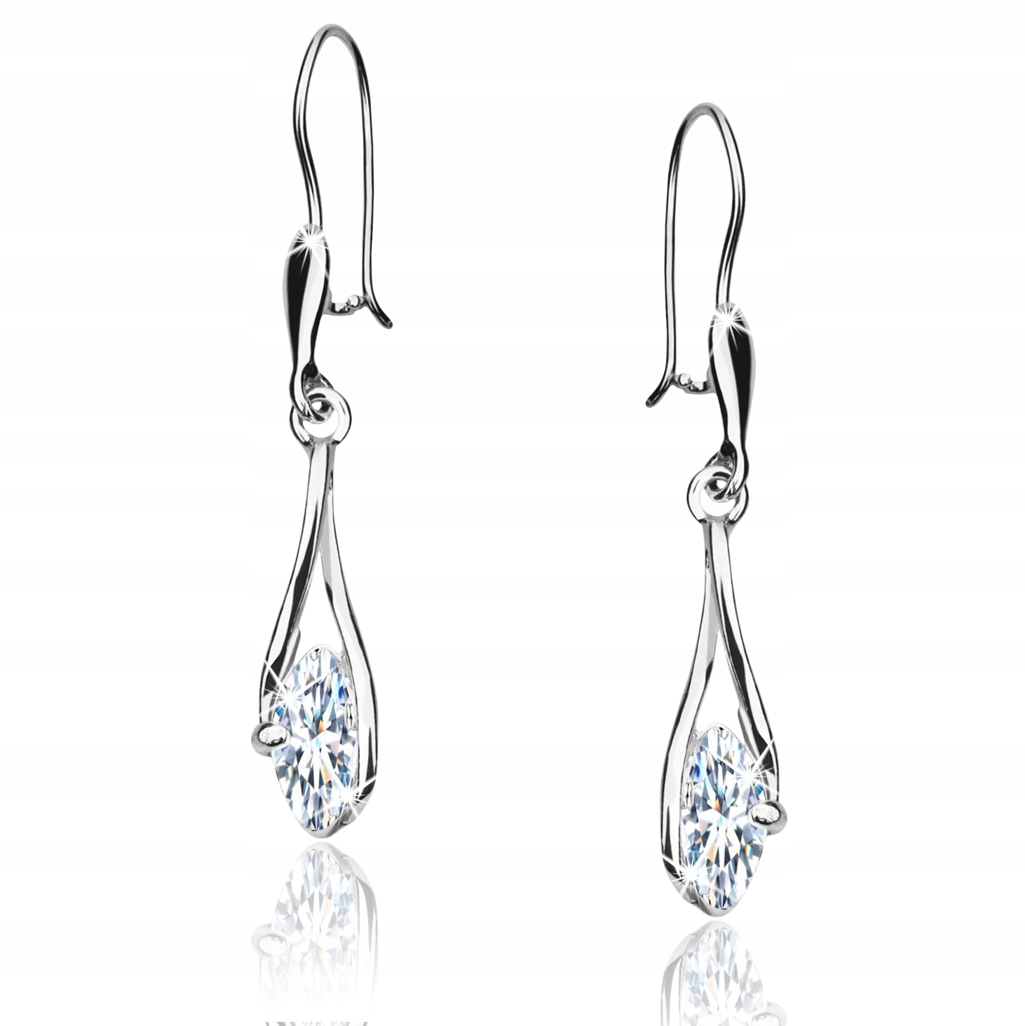 Srebrne Kolczyki Długie Kolczyki Wiszące Srebro Próba 925 Damskie Rodowane-Zdjęcie-0