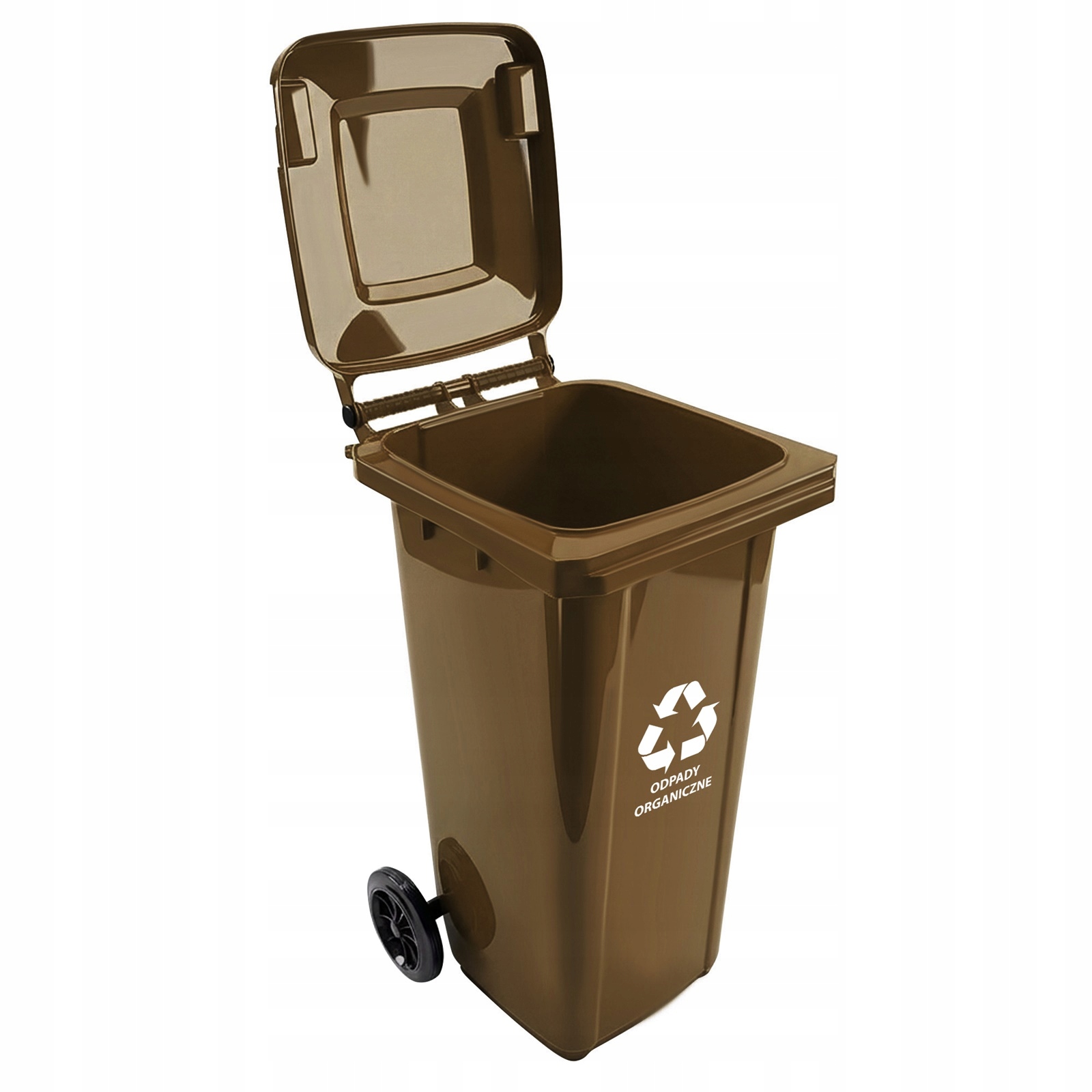 Kosz na śmieci 120L brązowy pojemnik na bio odpady organiczne do segregacji