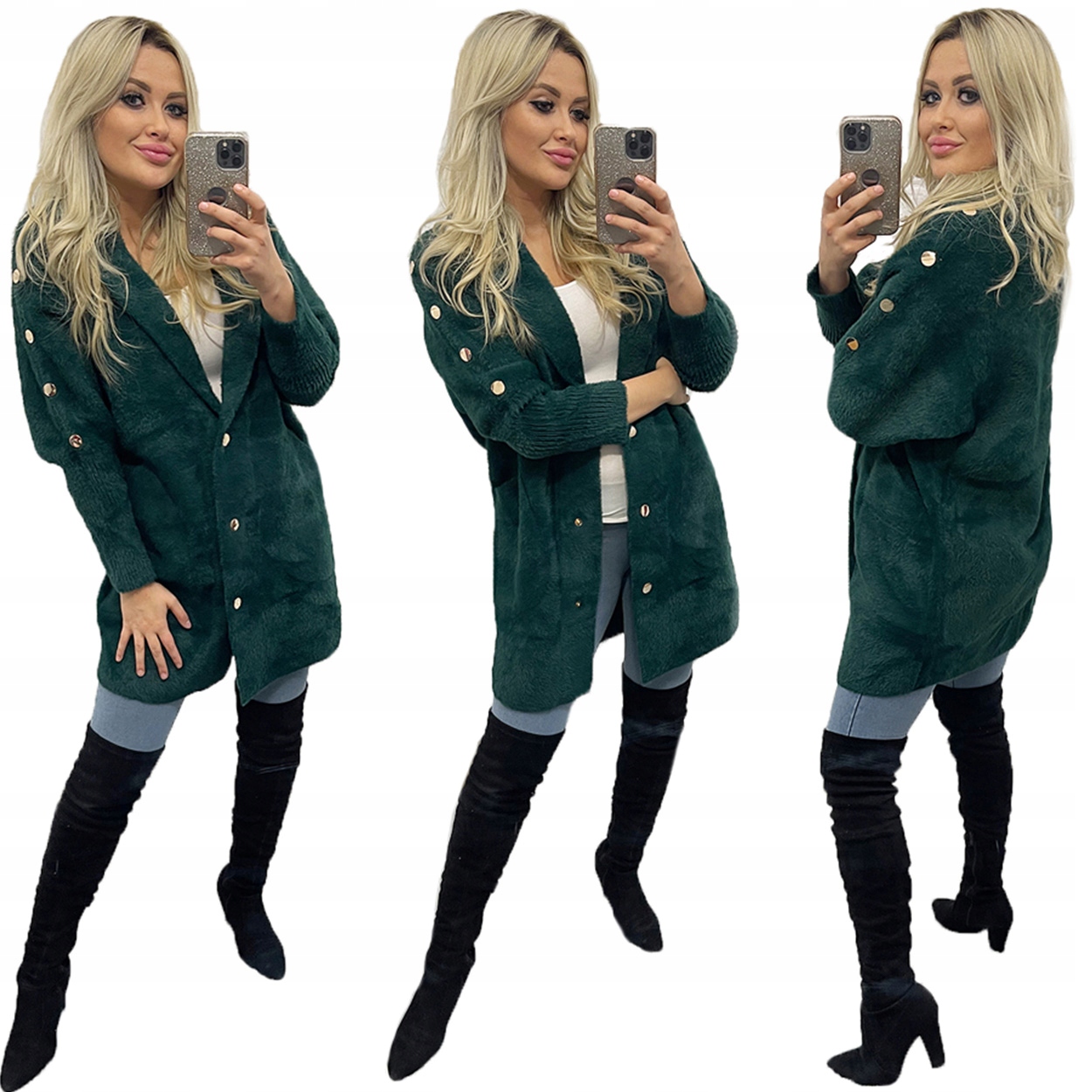 

Płaszcz Alpaki kurtka Wełna Modne oversize