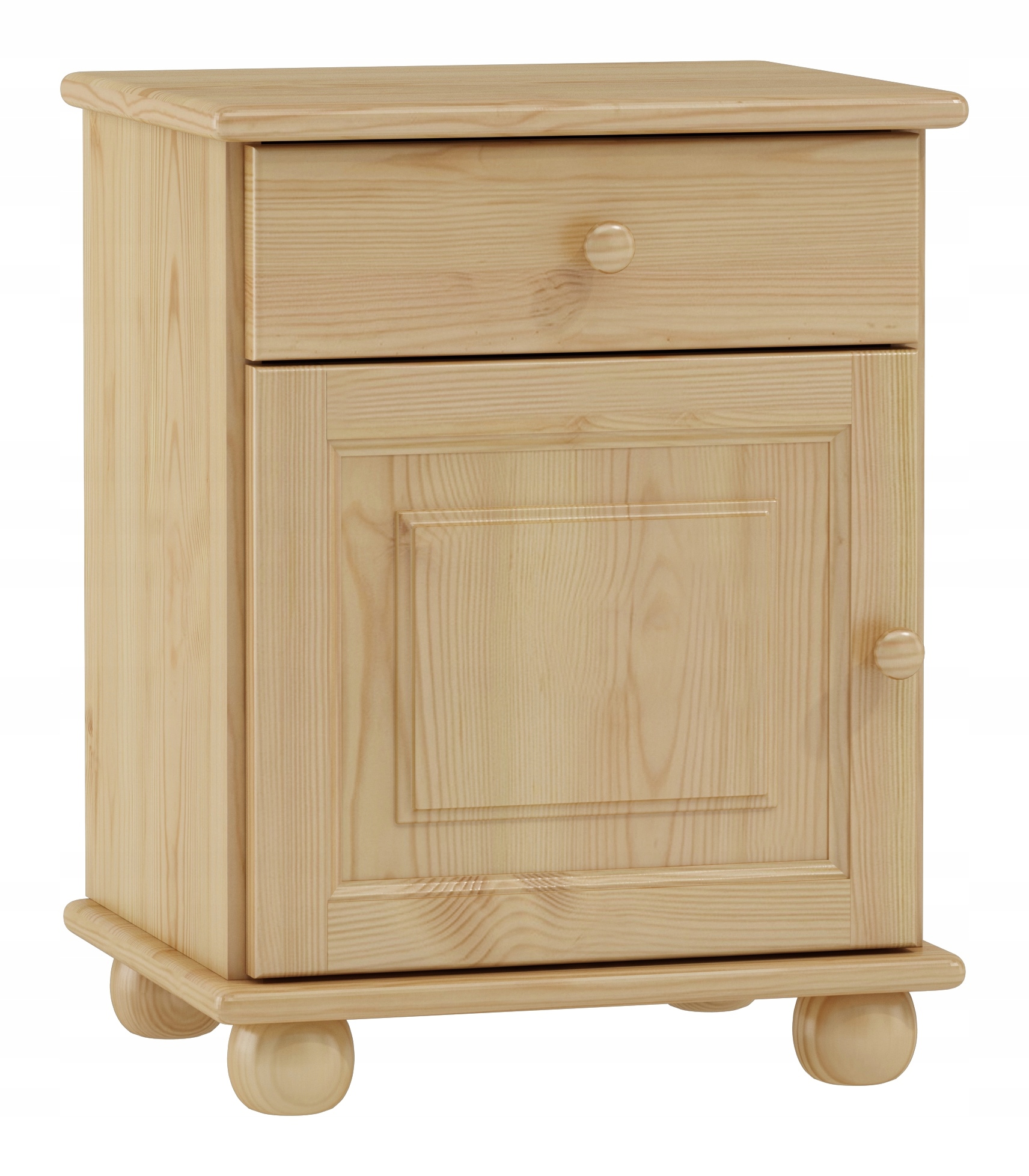 Noční Stolek Borovicová Dřevěná Náplast Nelakovaná