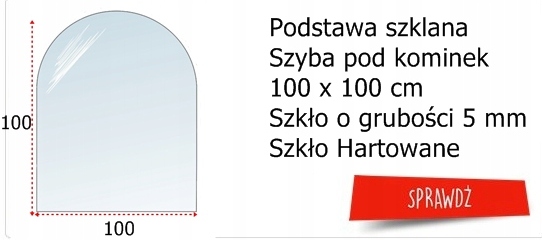 Szyba Hartowana Pod Kominek Piecyk 80x60 cm Waga produktu z opakowaniem jednostkowym 10 kg