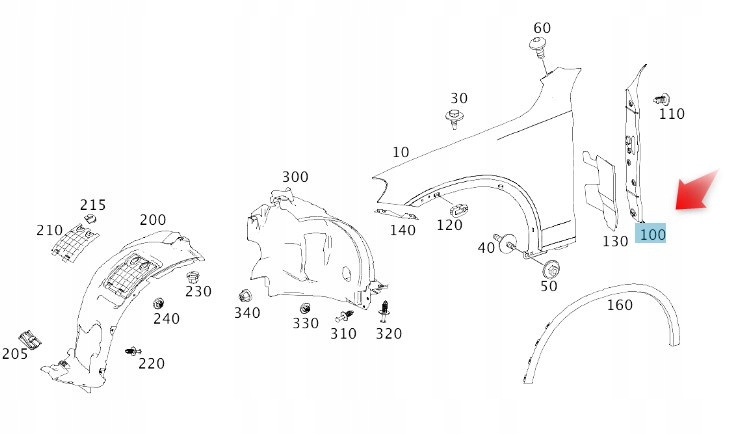 Krytka Předního Blatníku Mercedes Glc C/X253 A2538890025 L