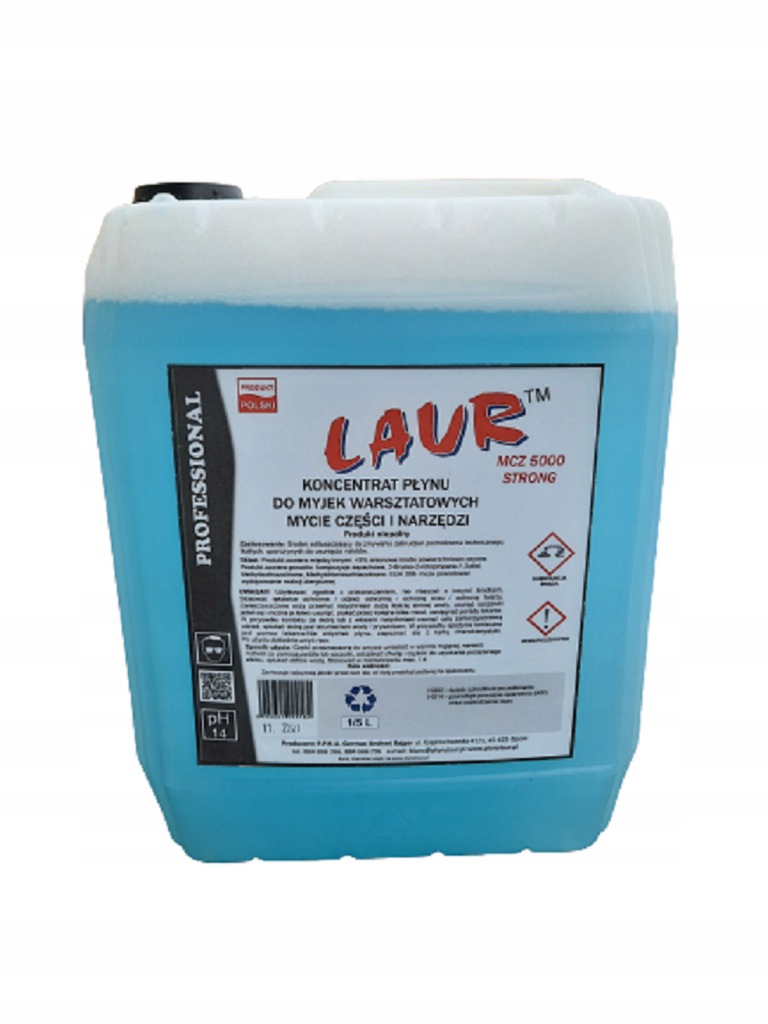 Płyn koncentrat do myjek warsztatowych - mocny - LAUR MCZ5000 STRONG 5L