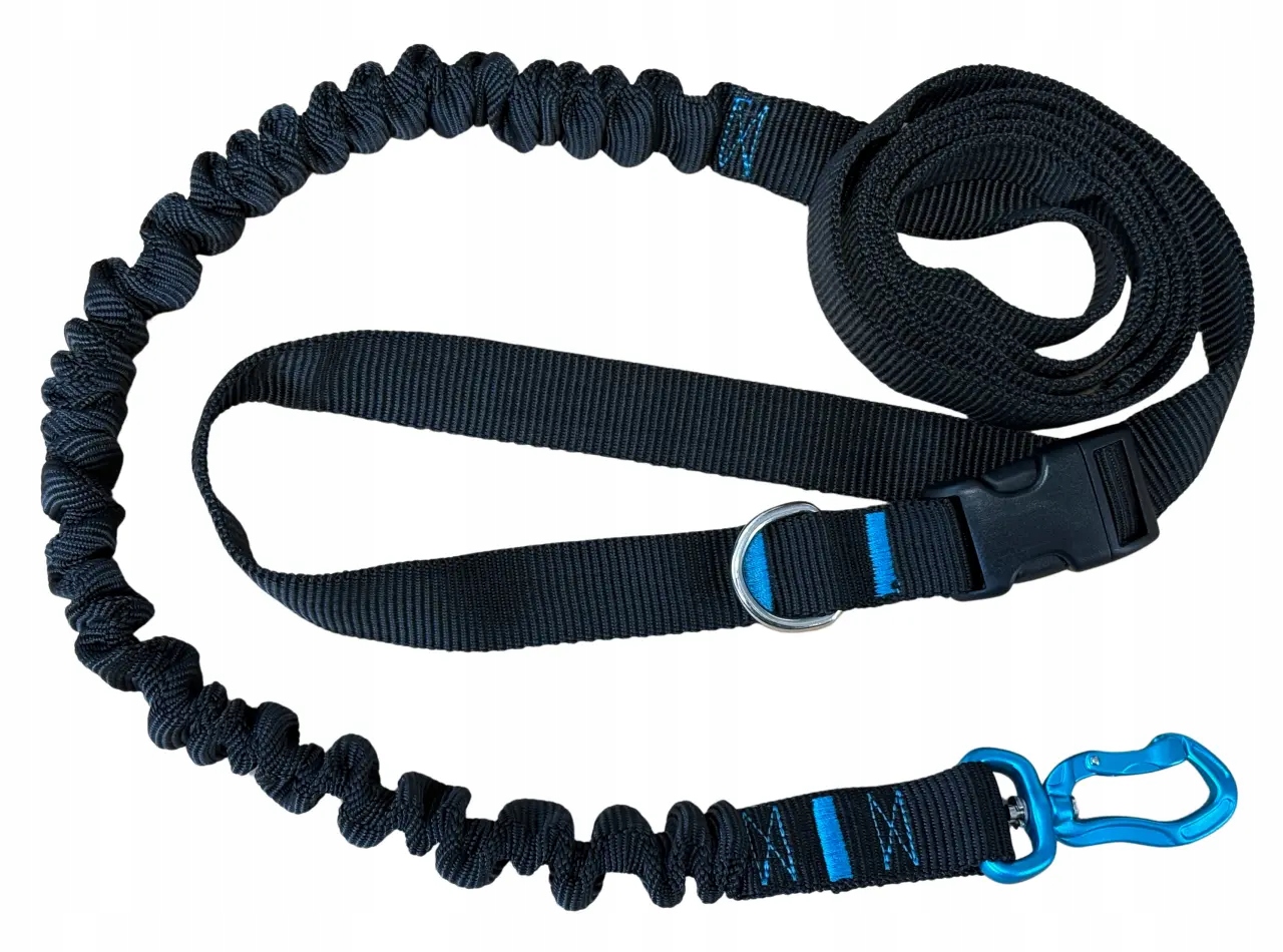 Levně Vodítko s tlumičem 380 cm Černá Nastavitelná Sportovní 400 kg HandsFree