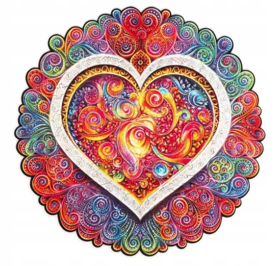 PUZZLE DREWNIANE MANDALA ŚWIADOMA MIŁOŚĆ