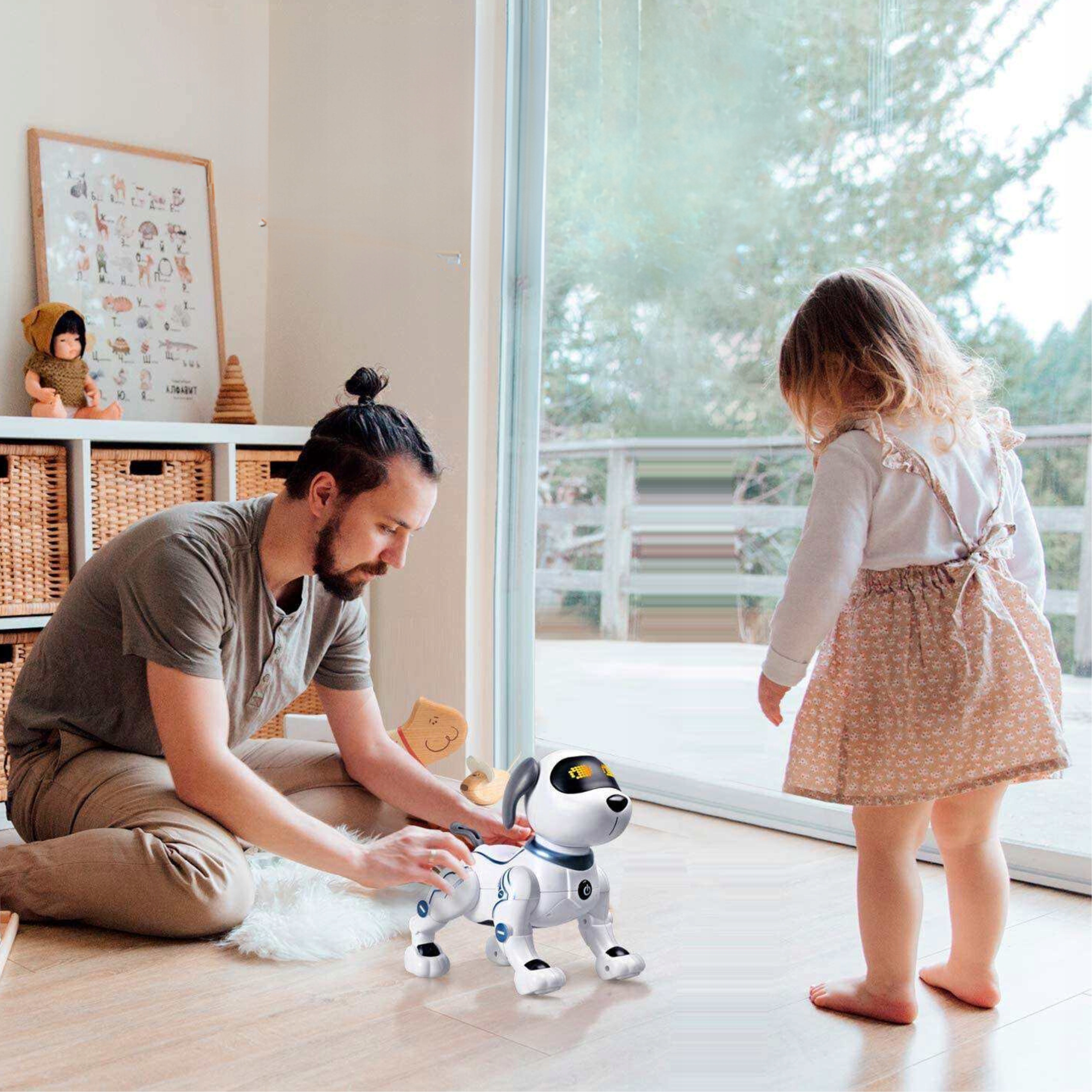 INTERAKTYWNY ROBO PIES ZDALNIE STEROWANY GŁOSEM ROBOT Wysokość produktu 19.5 cm