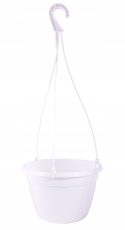 Kvetináč, črepník - Hanging Flowerpot 23cm 4.1L - 25 ks - biela